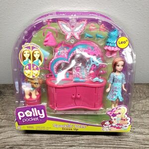 Polly Pocket Sparklin' Pets Dress Up "LEA" with Color Change Dog 2008 RARE  NIB
